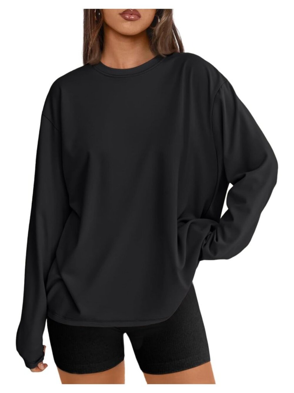 Women's Oversized Long Sleeve Crew Neck T-Shirt Casual Fall Top